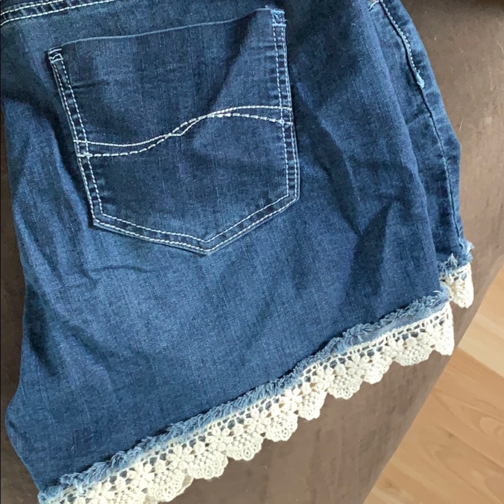 Lace trimmed shorts